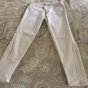 Zara pink skinny denim worn zipper ankle